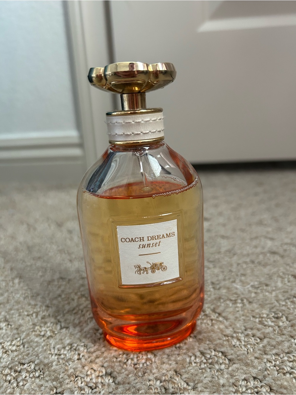 Coach Dreams Sunset Perfume Bottle - Orange & Gold Accents Mostly full